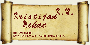Kristijan Mikać vizit kartica